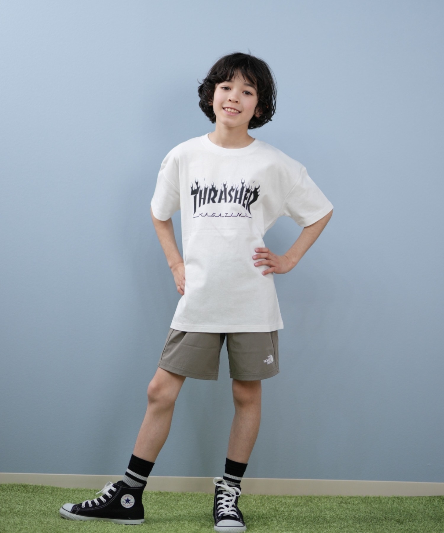THRASHER スラッシャー 半袖 Tシャツ キッズ ジュニア FRAME