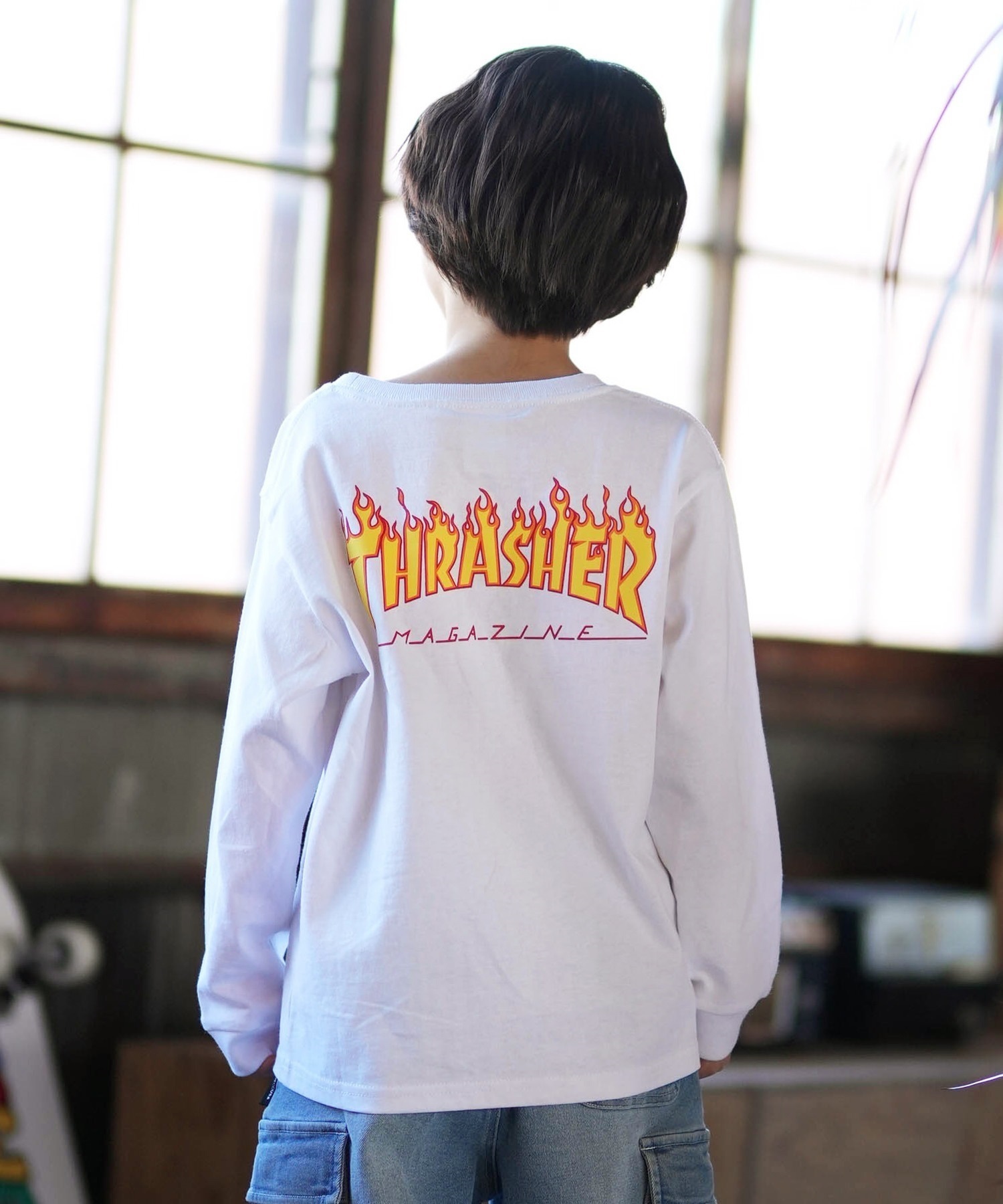THRASHER スラッシャー 長袖 Tシャツ ロンT キッズ ジュニア 子供