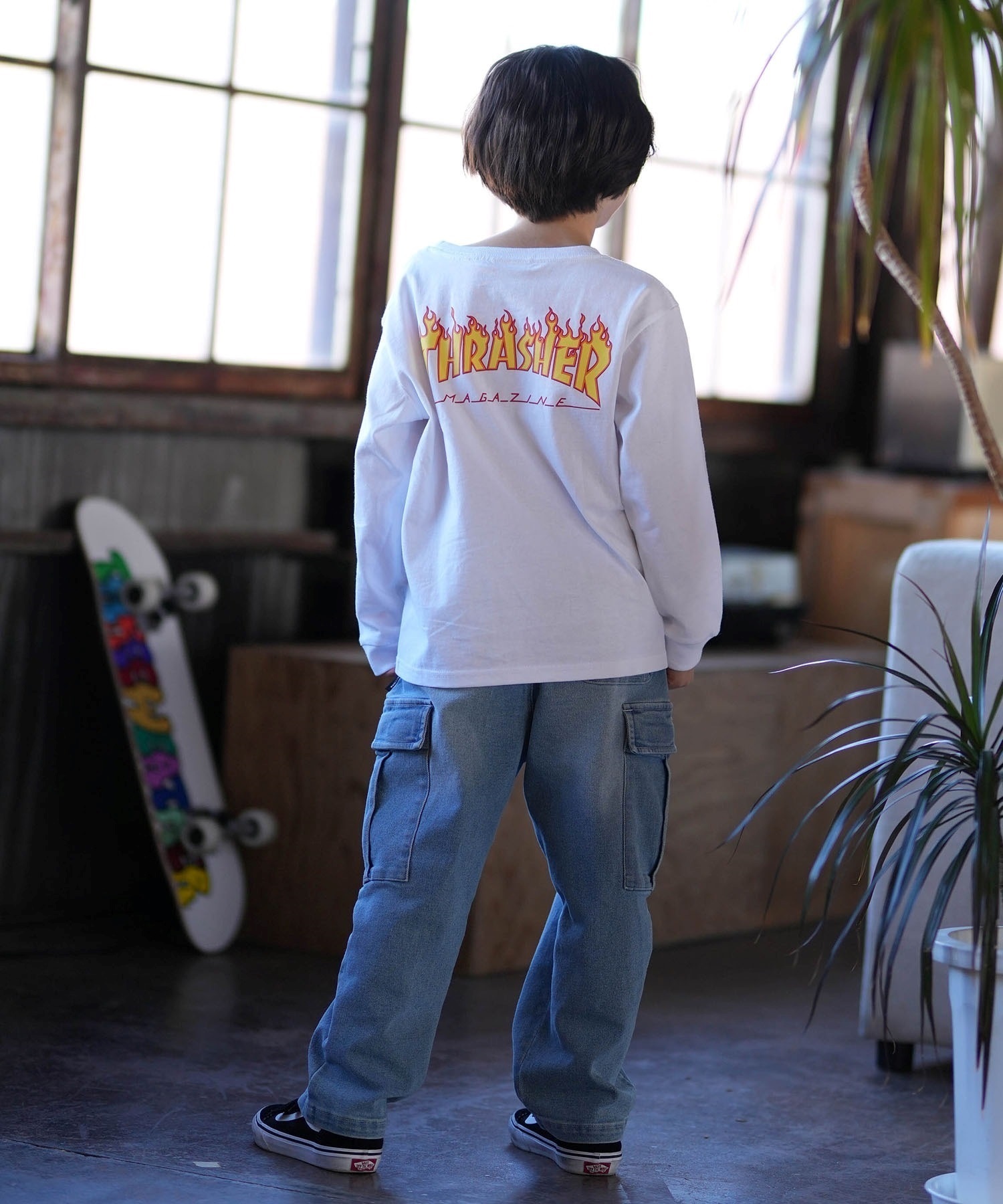 THRASHER スラッシャー 長袖 Tシャツ ロンT キッズ ジュニア 子供