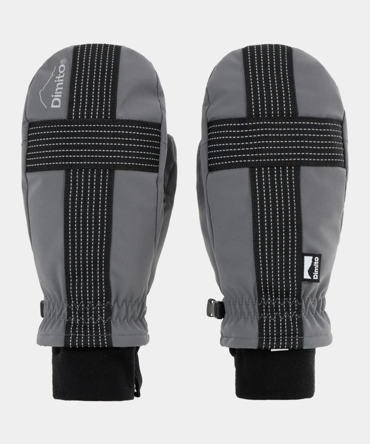 DIMITO ディミト REFLECTIVE CROSS BAND MITTEN スノーボード グローブ ユニセックス ムラサキスポーツ 25-26モデル(BLACK-S)