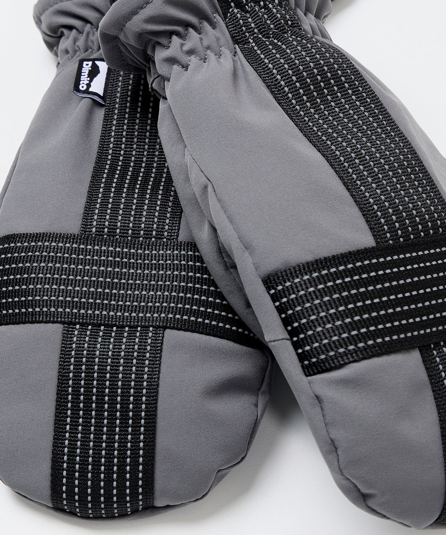 DIMITO ディミト REFLECTIVE CROSS BAND MITTEN スノーボード グローブ ユニセックス ムラサキスポーツ 25-26モデル(BLACK-S)