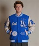 DEAR LAUREL ディアローレル × Pla-Jac プラジャック アウター スタジャン メンズ スタジアム ジャケット 防風 LA VARSITY JACKET D25F-0101(BK/WT-M)