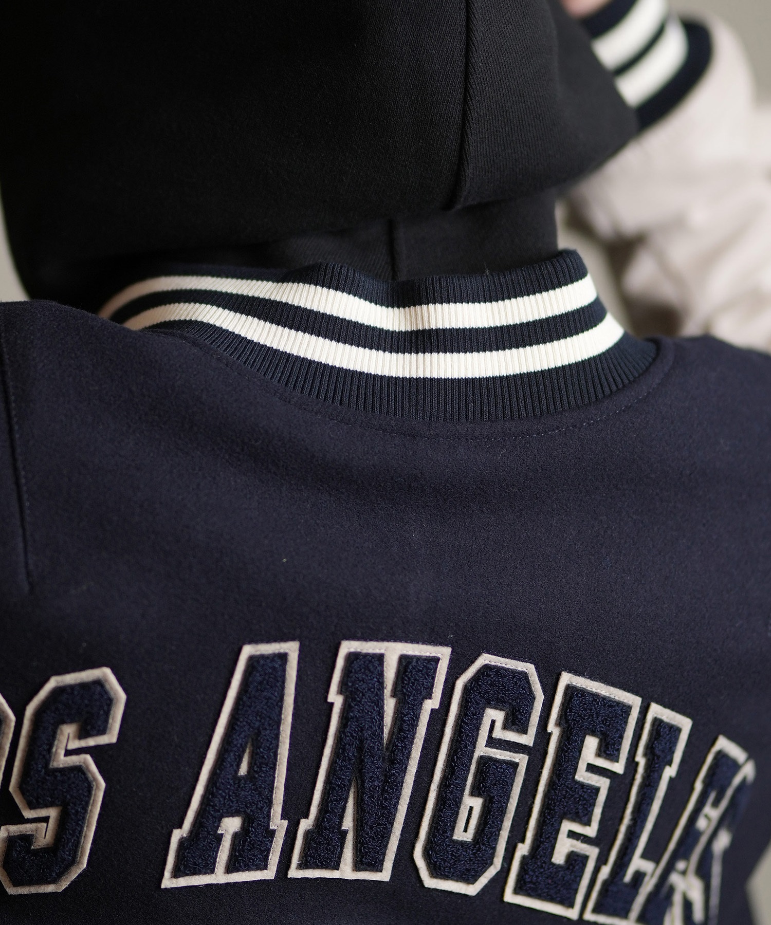 DEAR LAUREL ディアローレル × Pla-Jac プラジャック アウター スタジャン メンズ スタジアム ジャケット 防風 LA VARSITY JACKET D25F-0101(BK/WT-M)