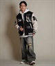 DEAR LAUREL ディアローレル × Pla-Jac プラジャック アウター スタジャン メンズ スタジアム ジャケット 防風 LA VARSITY JACKET D25F-0101(BK/WT-M)
