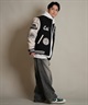 DEAR LAUREL ディアローレル × Pla-Jac プラジャック アウター スタジャン メンズ スタジアム ジャケット 防風 LA VARSITY JACKET D25F-0101(BK/WT-M)