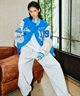 DEAR LAUREL ディアローレル × Pla-Jac プラジャック アウター スタジャン メンズ スタジアム ジャケット 防風 LA VARSITY JACKET D25F-0101(BK/WT-M)