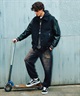 DEAR LAUREL ディアローレル × Pla-Jac プラジャック アウター スタジャン メンズ スタジアム ジャケット 防風 VARSITY JACKET D25F-0102(BK/BK-M)