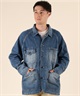DEAR LAUREL ディアローレル デニム ジャケット Gジャン メンズ シンプル D25F-0104 ムラサキスポーツ限定(BLK-M)