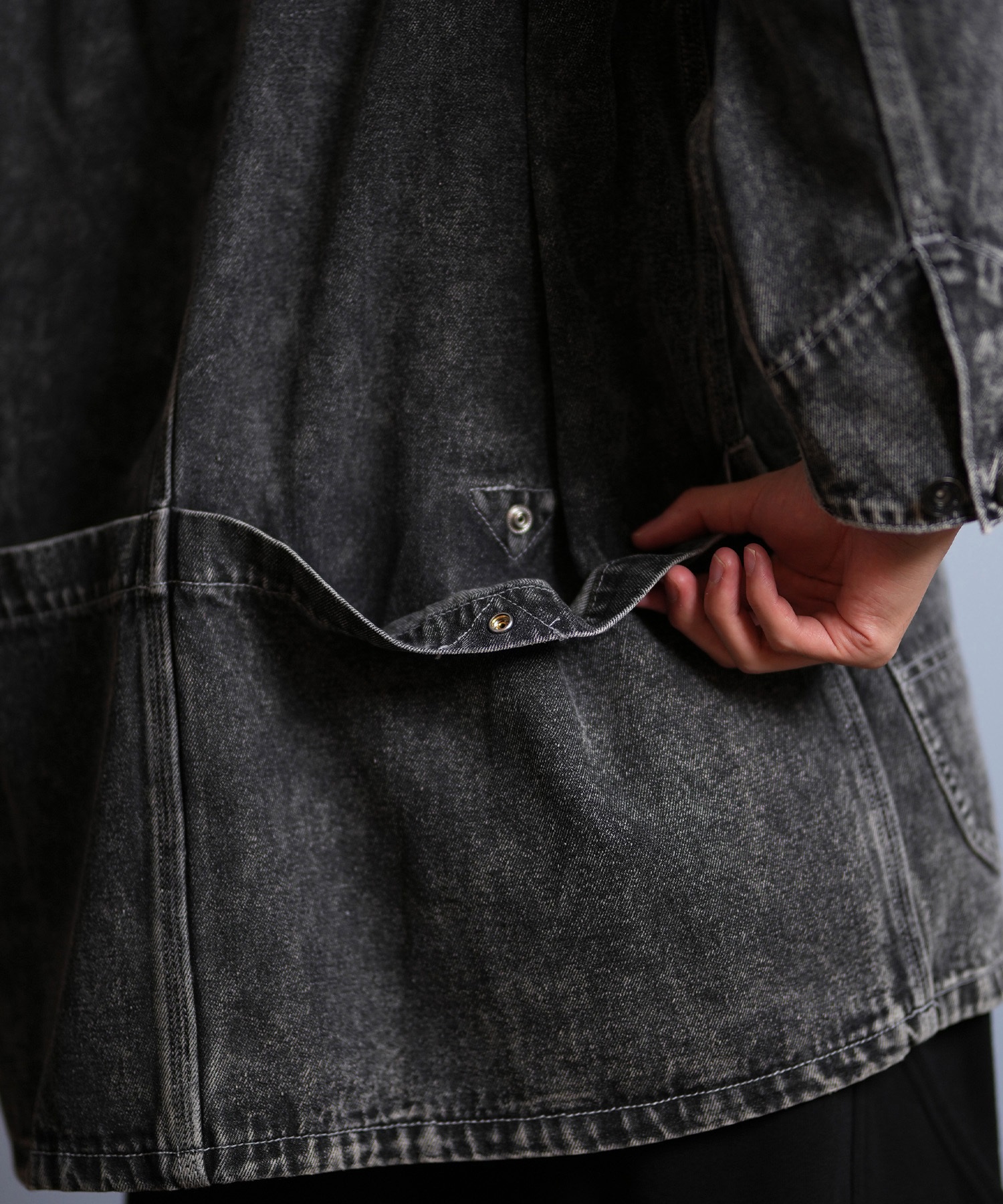 DEAR LAUREL ディアローレル デニム ジャケット Gジャン メンズ シンプル D25F-0104 ムラサキスポーツ限定(BLK-M)