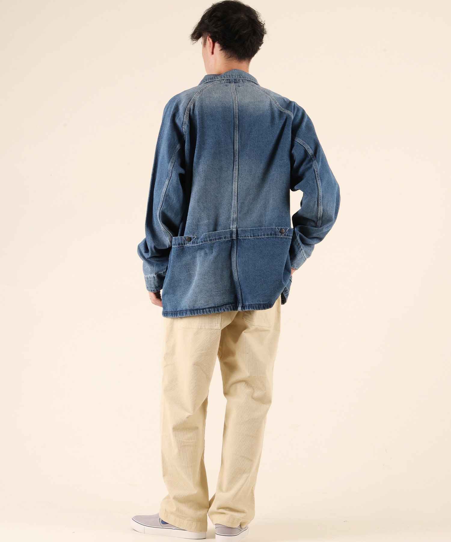 DEAR LAUREL ディアローレル デニム ジャケット Gジャン メンズ シンプル D25F-0104 ムラサキスポーツ限定(BLK-M)