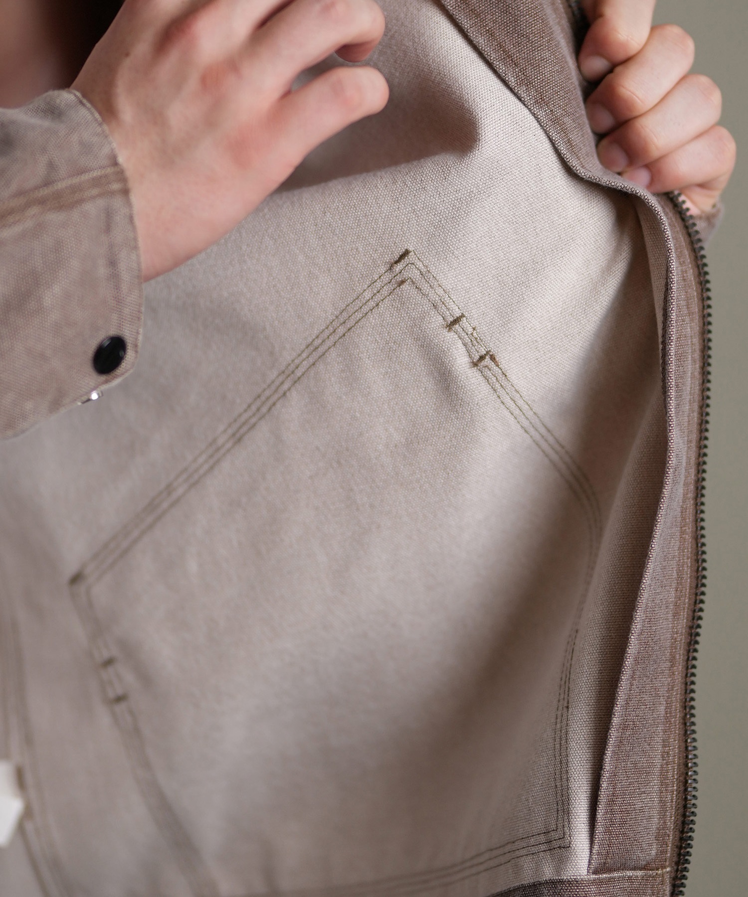 DEAR LAUREL ディアローレル アウター ワークジャケット メンズ ジップアップ DUCK WORK JACKET D25F-0106(GRY-M)