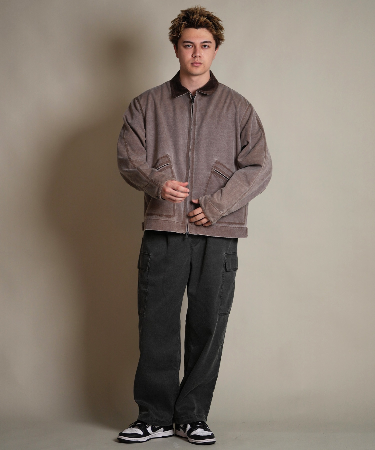DEAR LAUREL ディアローレル アウター ワークジャケット メンズ ジップアップ DUCK WORK JACKET D25F-0106(GRY-M)