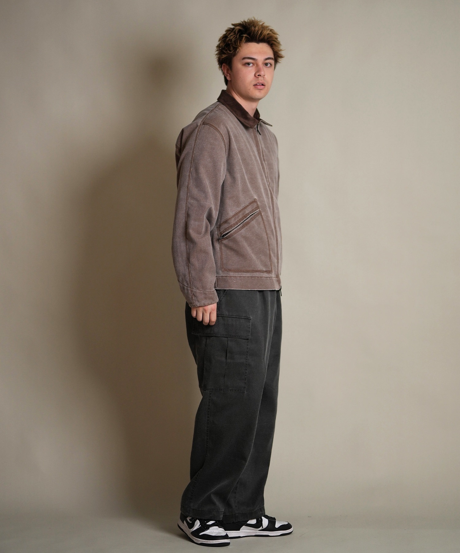 DEAR LAUREL ディアローレル アウター ワークジャケット メンズ ジップアップ DUCK WORK JACKET D25F-0106(GRY-M)