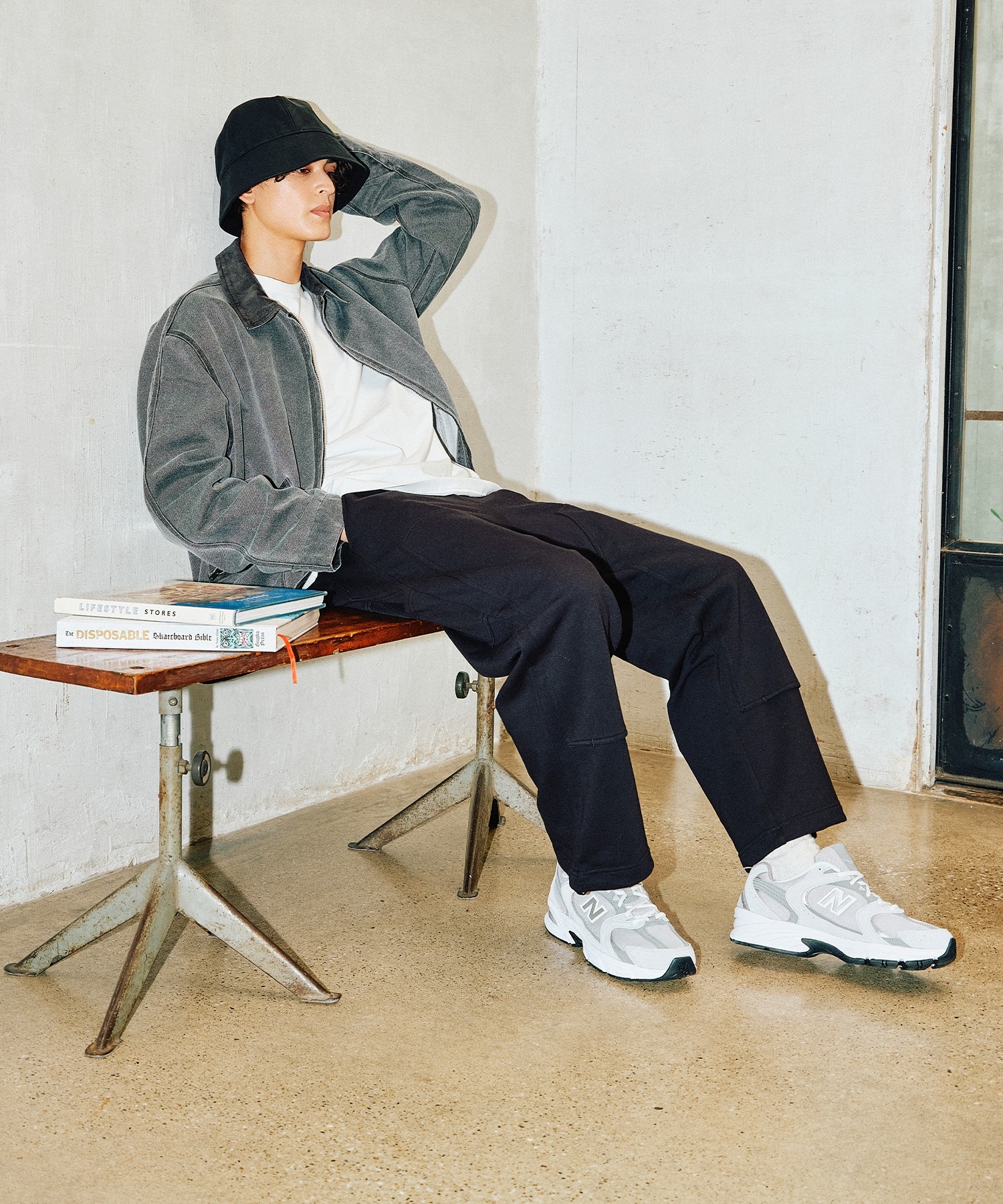 DEAR LAUREL ディアローレル アウター ワークジャケット メンズ ジップアップ DUCK WORK JACKET D25F-0106(GRY-M)