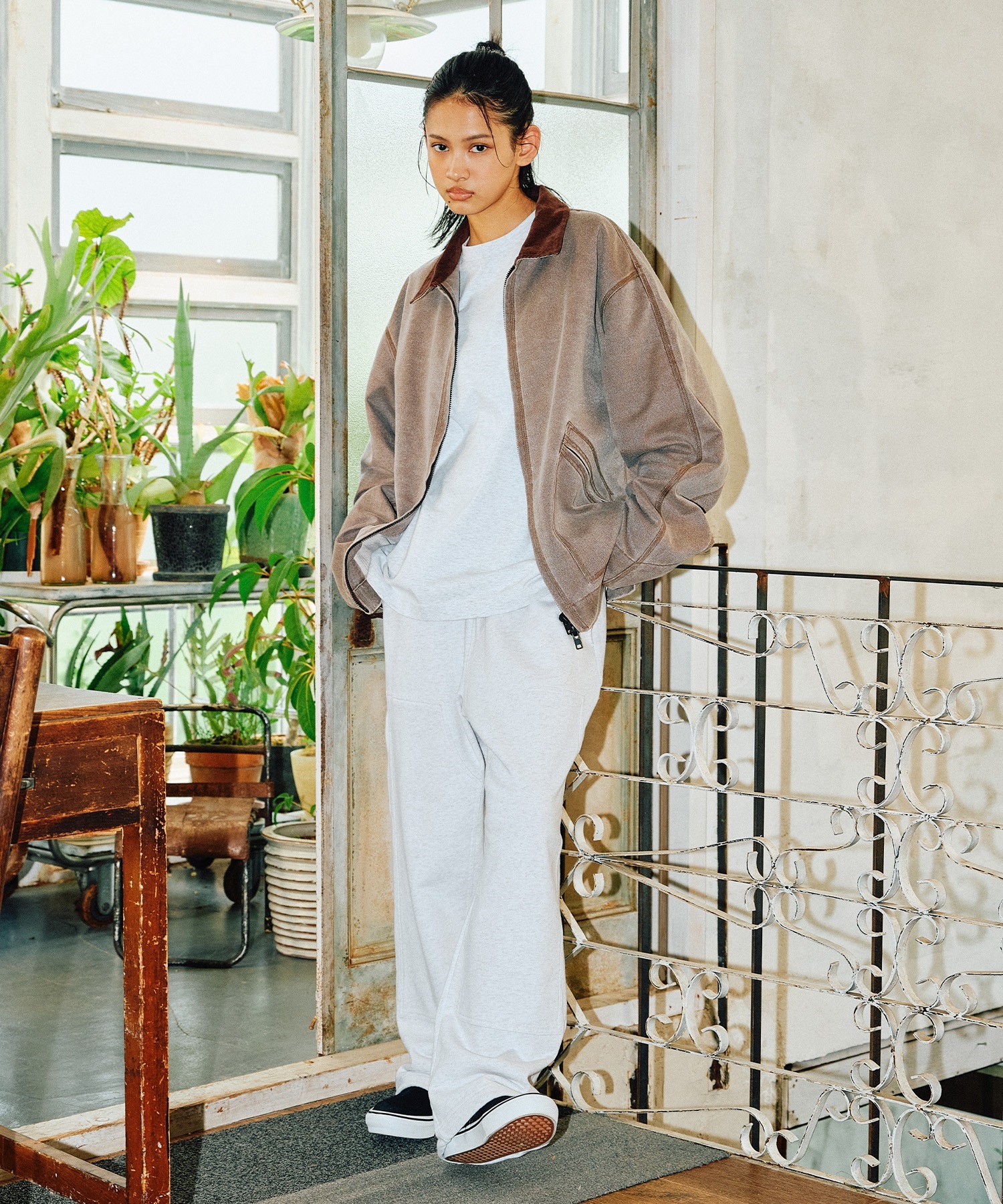 DEAR LAUREL ディアローレル アウター ワークジャケット メンズ ジップアップ DUCK WORK JACKET D25F-0106(GRY-M)