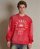 DEAR LAUREL ディアローレル トレーナー スウェット メンズ クルーネック カレッジロゴ風 ヴィンテージ加工 裏毛 Vintage Crew D25F-1101(BLK-M)