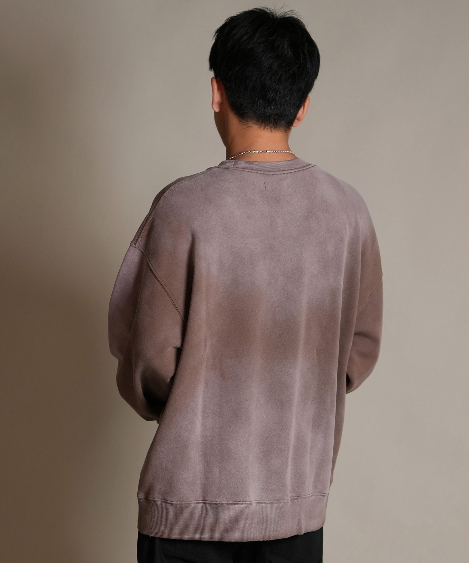 DEAR LAUREL ディアローレル トレーナー スウェット メンズ クルーネック カレッジロゴ風 ヴィンテージ加工 裏毛 Vintage Crew D25F-1101(BLK-M)