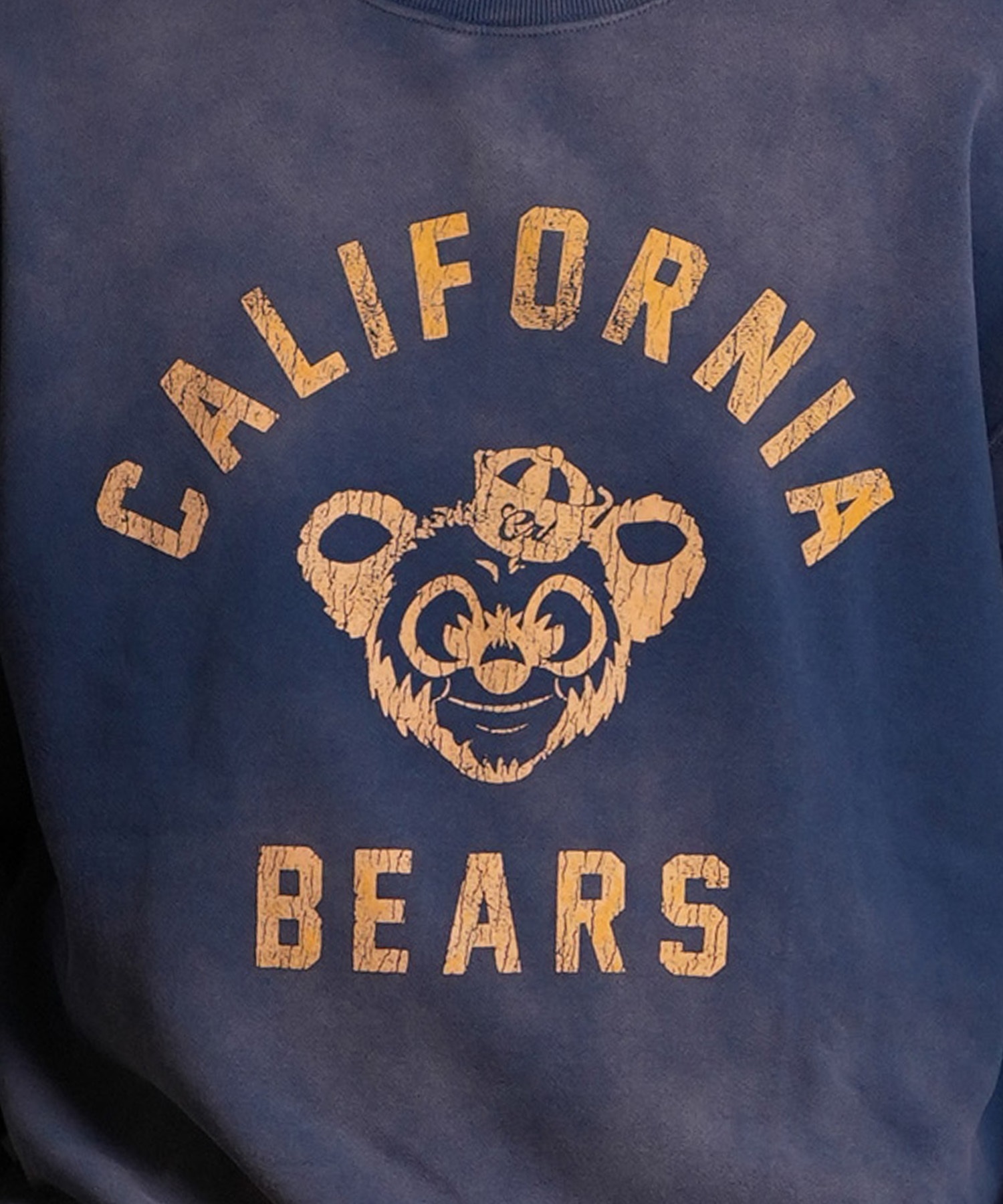 DEAR LAUREL ディアローレル トレーナー スウェット メンズ クルーネック カレッジロゴ風 ヴィンテージ加工 裏毛 Vintage Crew D25F-1101(BLK-M)