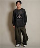 DEAR LAUREL ディアローレル トレーナー スウェット メンズ クルーネック カレッジロゴ風 ヴィンテージ加工 裏毛 Vintage Crew D25F-1101(BLK-M)