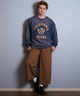 DEAR LAUREL ディアローレル トレーナー スウェット メンズ クルーネック カレッジロゴ風 ヴィンテージ加工 裏毛 Vintage Crew D25F-1101(BLK-M)