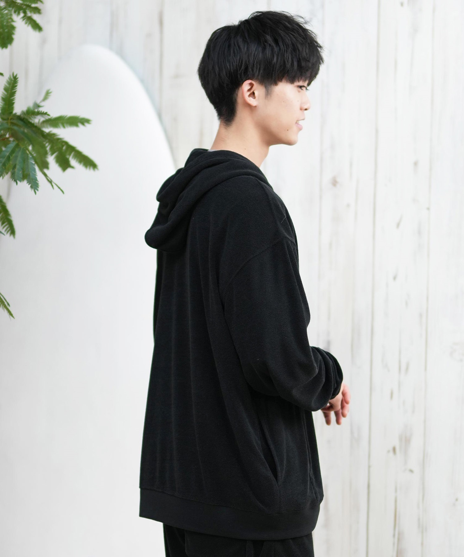 DEAR LAUREL ディアローレル パーカー ジップアップ メンズ 水陸両用 ユーティリティー UVカット セットアップ対応 D25S1201(BLK-M)