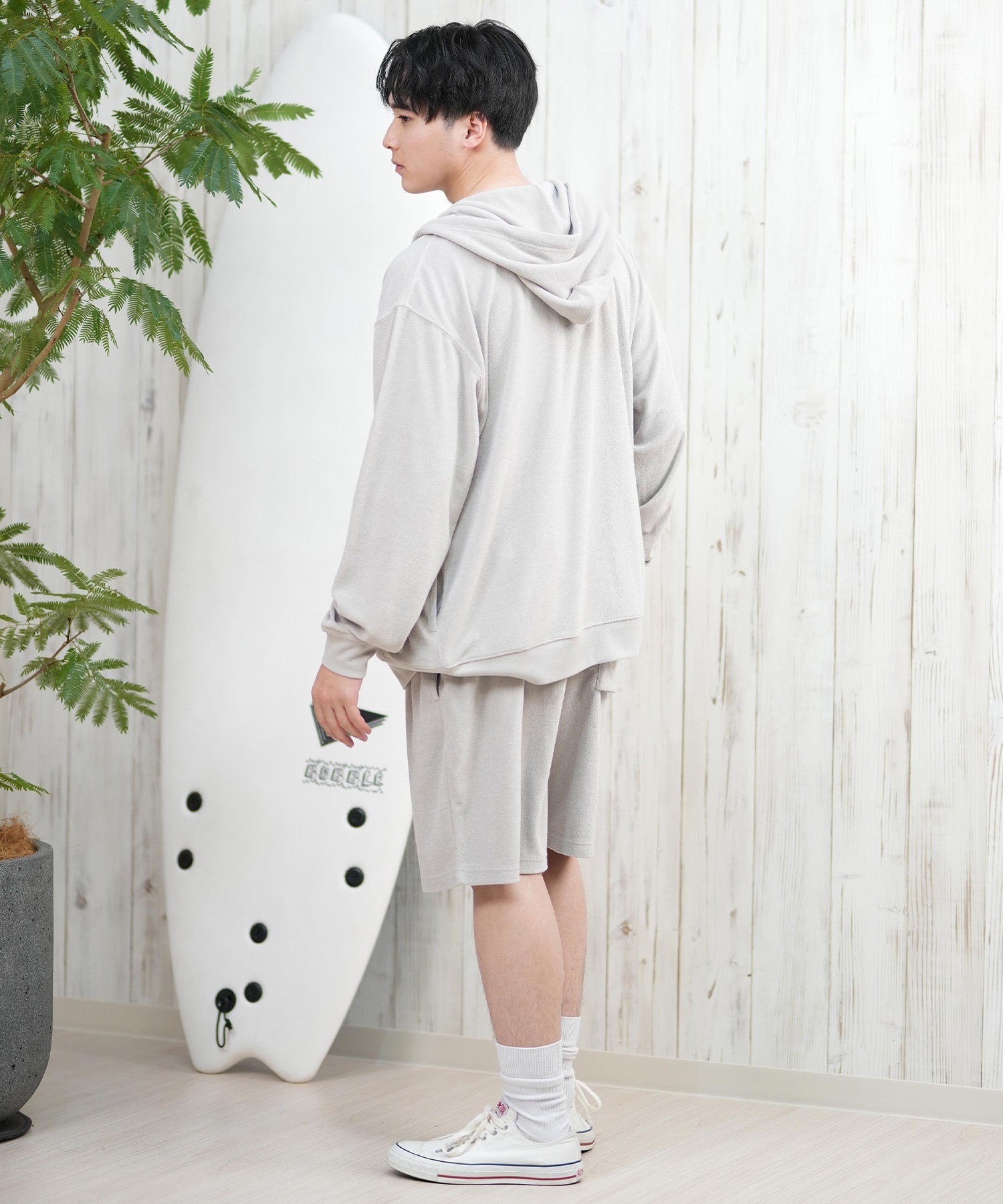 DEAR LAUREL ディアローレル パーカー ジップアップ メンズ 水陸両用 ユーティリティー UVカット セットアップ対応 D25S1201(BLK-M)