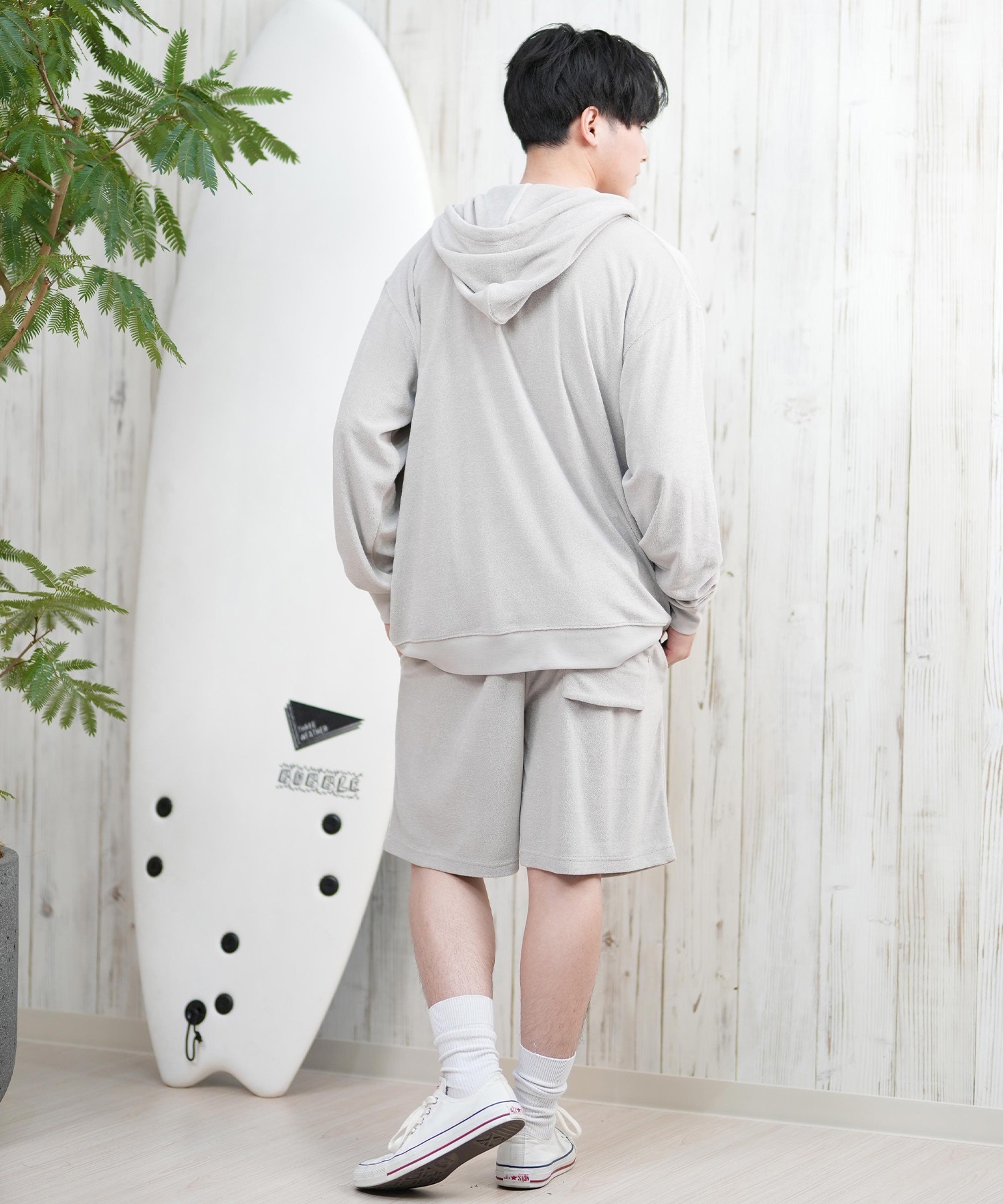 DEAR LAUREL ディアローレル パーカー ジップアップ メンズ 水陸両用 ユーティリティー UVカット セットアップ対応 D25S1201(BLK-M)