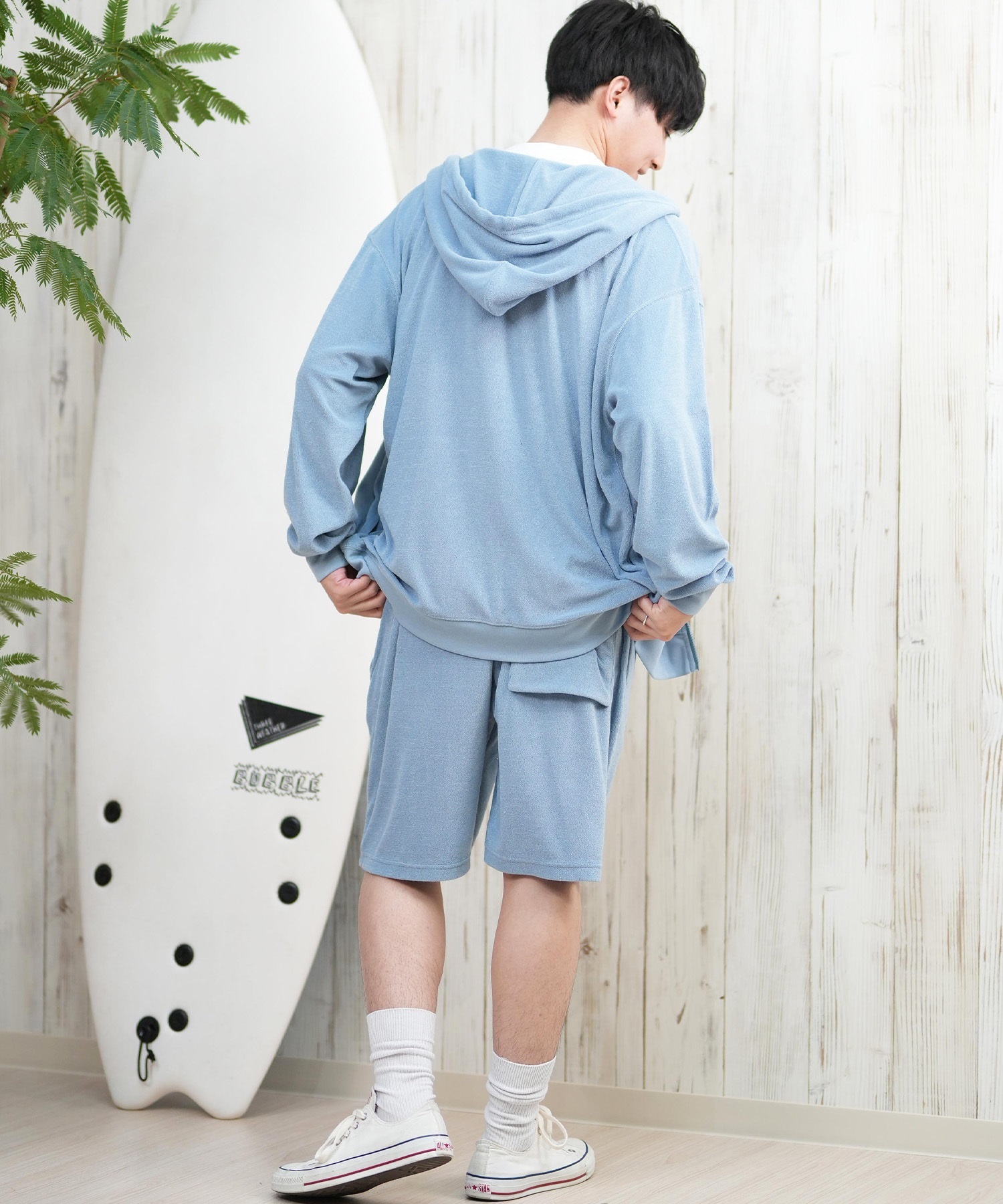 DEAR LAUREL ディアローレル パーカー ジップアップ メンズ 水陸両用 ユーティリティー UVカット セットアップ対応 D25S1201(BLK-M)