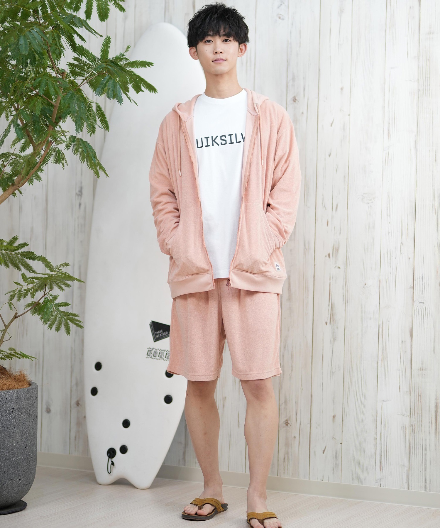 DEAR LAUREL ディアローレル パーカー ジップアップ メンズ 水陸両用 ユーティリティー UVカット セットアップ対応 D25S1201(BLK-M)