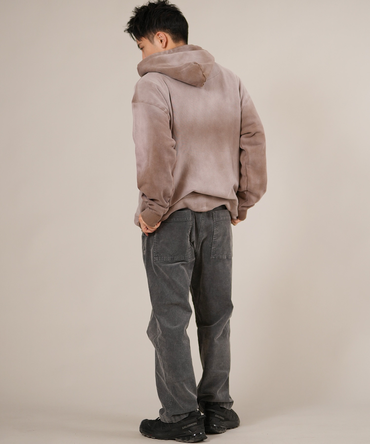 DEAR LAUREL ディアローレル ジップアップ パーカー メンズ 古着風 ヴィンテージ加工 D25F-1203 ムラサキスポーツ限定(BLK-M)