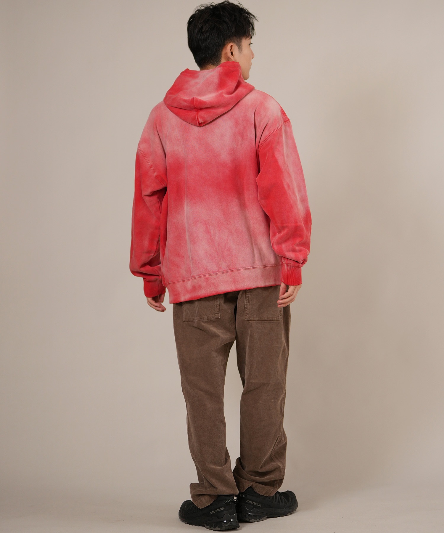 DEAR LAUREL ディアローレル ジップアップ パーカー メンズ 古着風 ヴィンテージ加工 D25F-1203 ムラサキスポーツ限定(BLK-M)