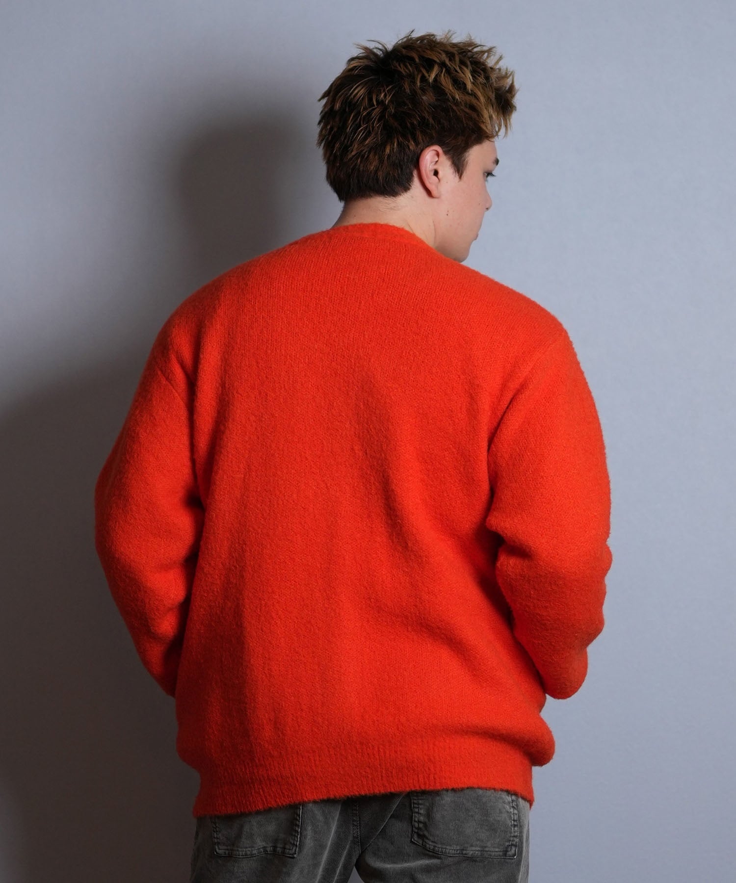 DEAR LAUREL ディアローレル カーディガン ニット セーター メンズ KNIT CARDIGAN D25F-1302(BLK-M)