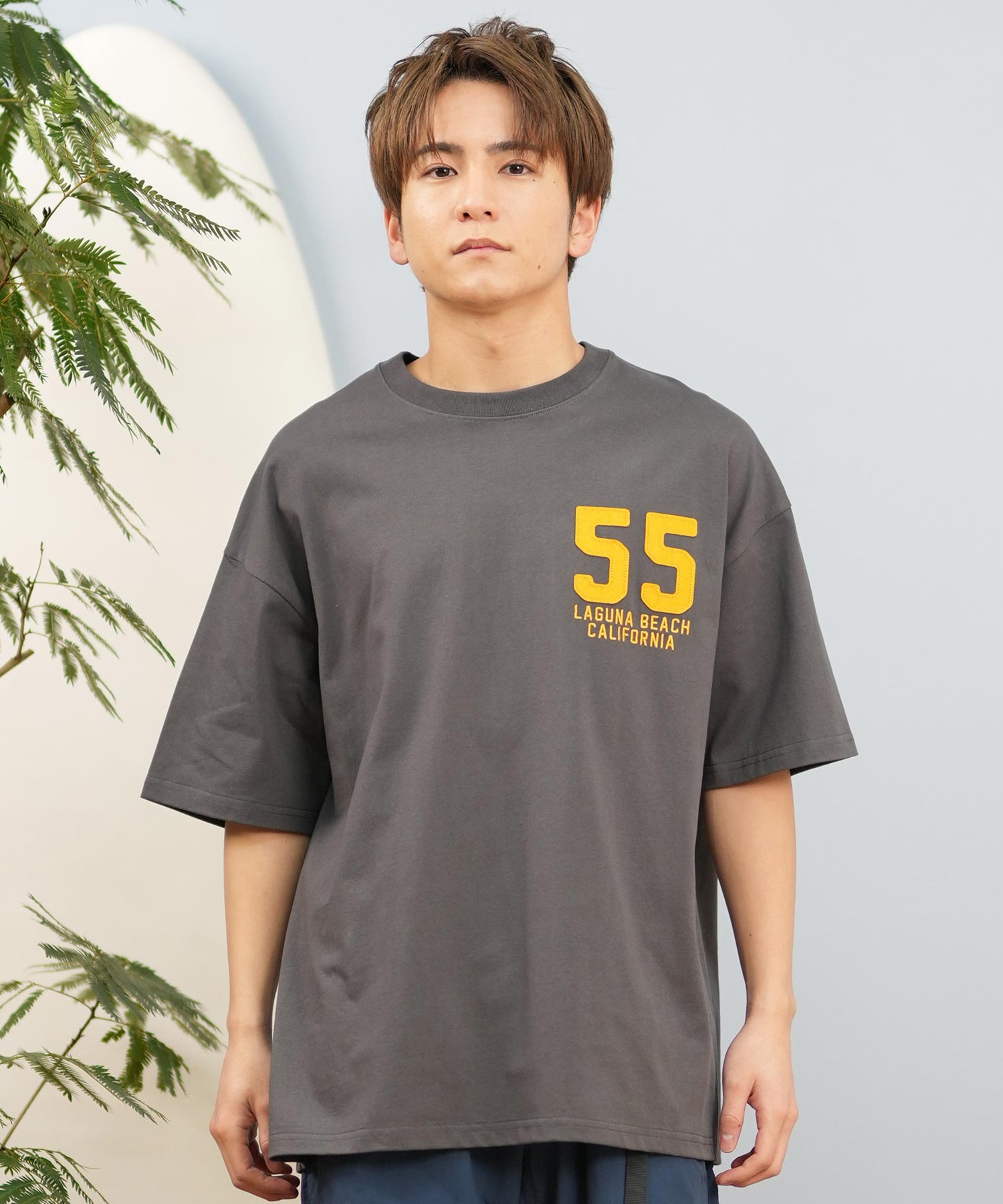 DEAR LAUREL ディアローレル 半袖 Tシャツ メンズ 抗菌防臭 UVケア 接触冷感 CAL PATCH TEE D25S2105(WHT-M)