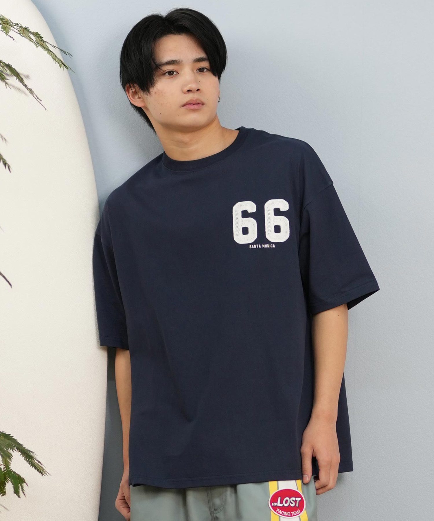 DEAR LAUREL ディアローレル 半袖 Tシャツ メンズ 抗菌防臭 UVケア 接触冷感 CAL PATCH TEE D25S2105(WHT-M)