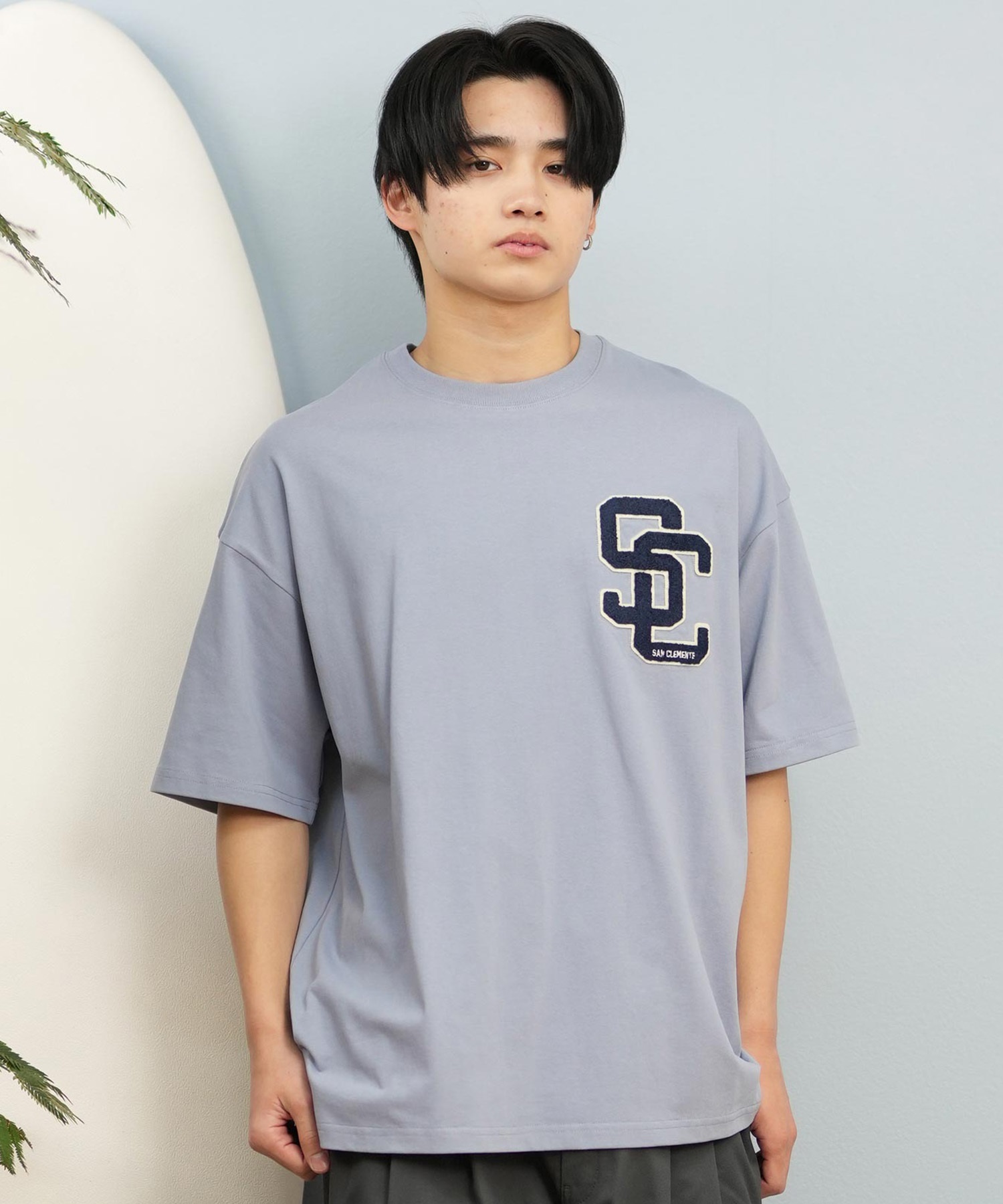 DEAR LAUREL ディアローレル 半袖 Tシャツ メンズ 抗菌防臭 UVケア 接触冷感 CAL PATCH TEE D25S2105(WHT-M)