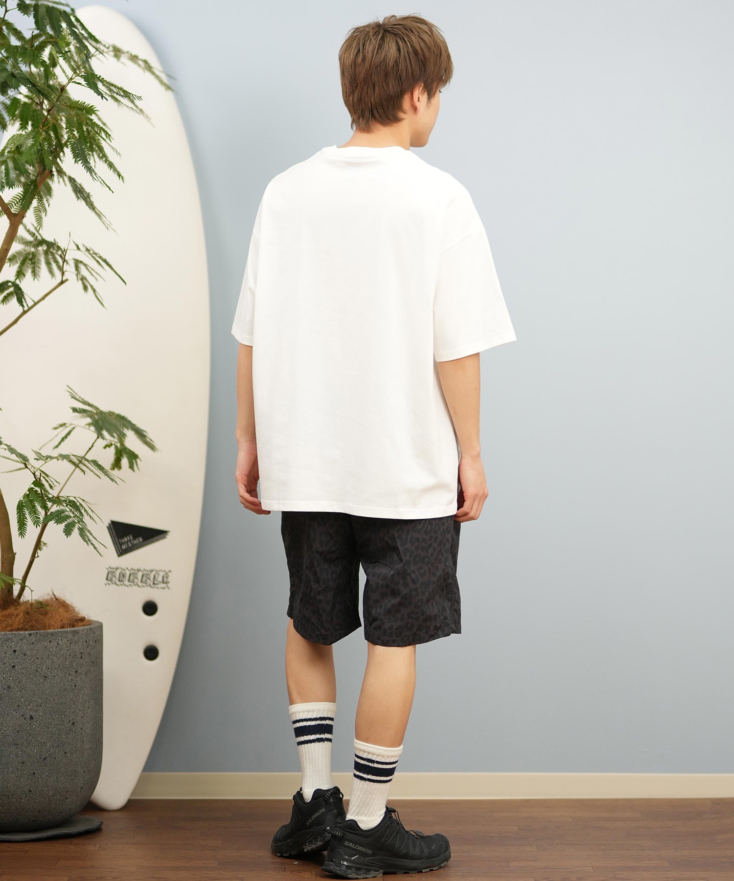 DEAR LAUREL ディアローレル 半袖 Tシャツ メンズ 抗菌防臭 UVケア 接触冷感 CAL PATCH TEE D25S2105(WHT-M)