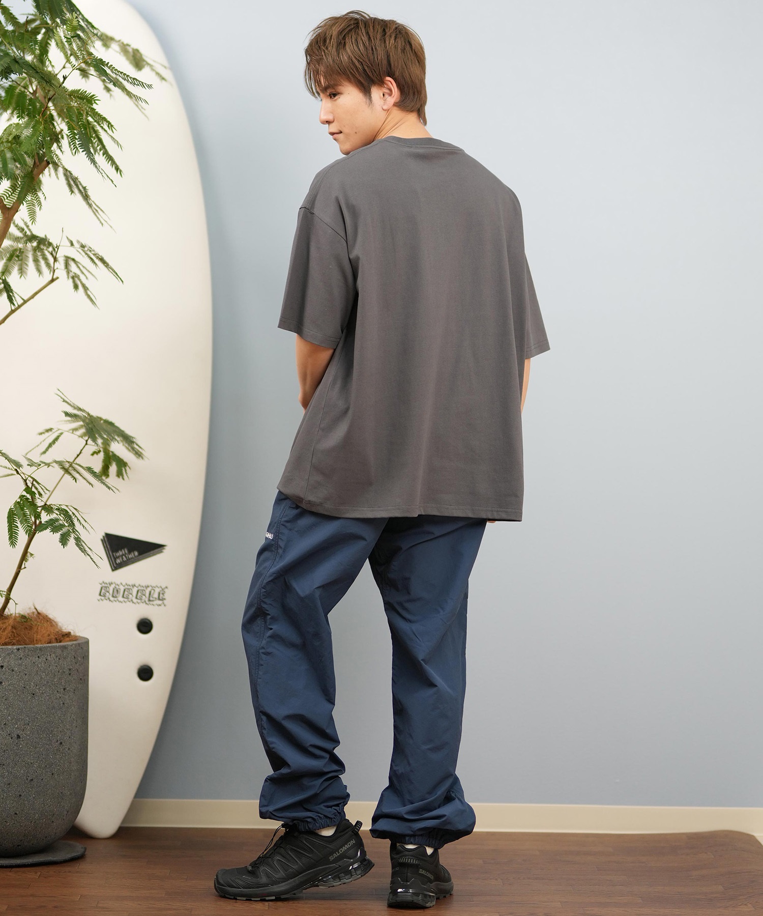 DEAR LAUREL ディアローレル 半袖 Tシャツ メンズ 抗菌防臭 UVケア 接触冷感 CAL PATCH TEE D25S2105(WHT-M)
