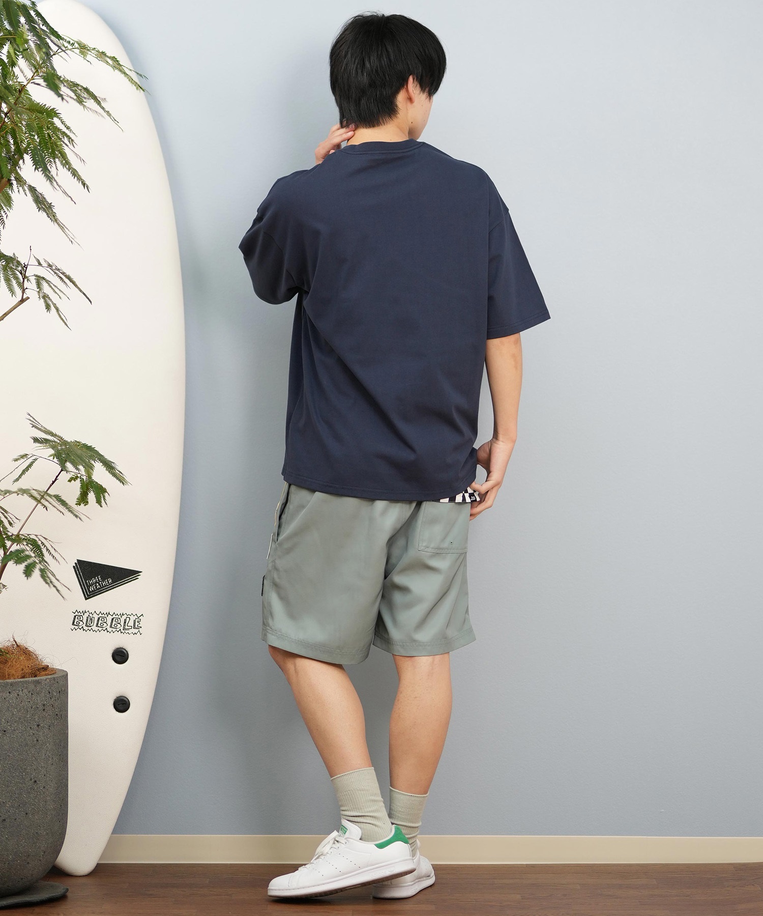 DEAR LAUREL ディアローレル 半袖 Tシャツ メンズ 抗菌防臭 UVケア 接触冷感 CAL PATCH TEE D25S2105(WHT-M)