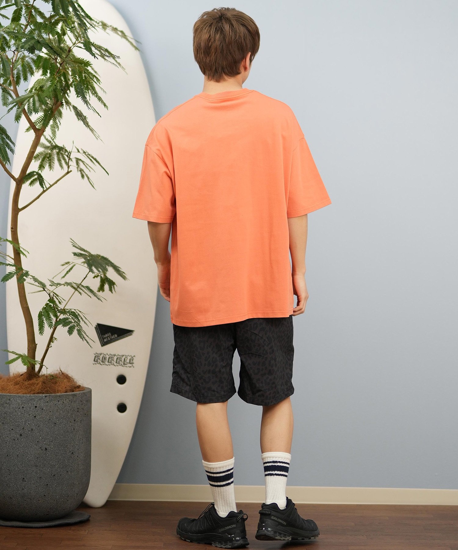 DEAR LAUREL ディアローレル 半袖 Tシャツ メンズ 抗菌防臭 UVケア 接触冷感 CAL PATCH TEE D25S2105(WHT-M)