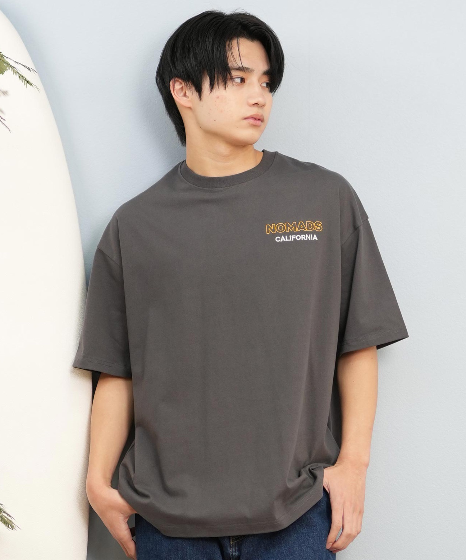 DEAR LAUREL ディアローレル 半袖 Tシャツ メンズ バックプリント 抗菌防臭 UVケア 接触冷感 CAL MESSAGE TEE D25S2107(WHT-M)