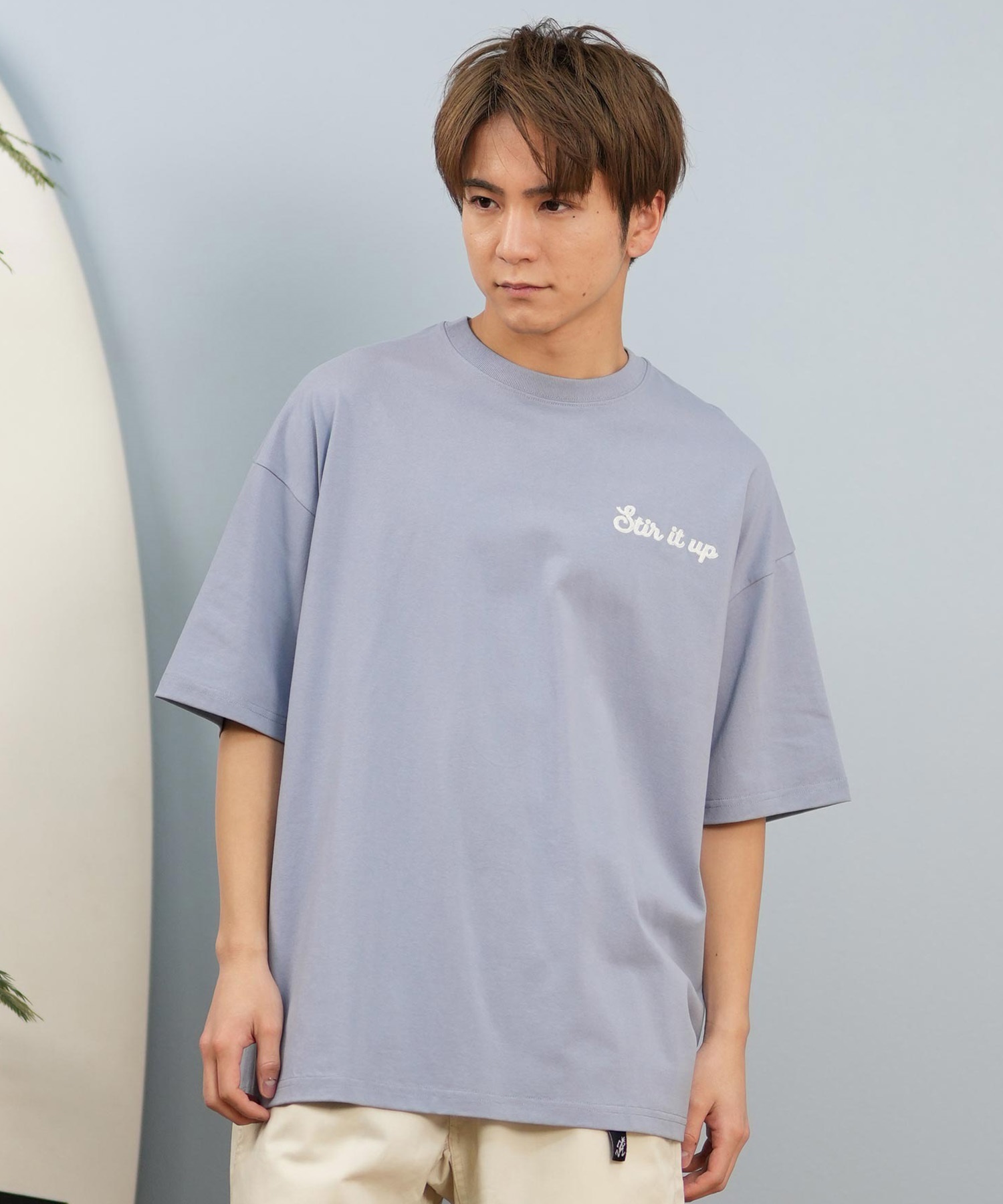 DEAR LAUREL ディアローレル 半袖 Tシャツ メンズ バックプリント 抗菌防臭 UVケア 接触冷感 CAL MESSAGE TEE D25S2107(WHT-M)