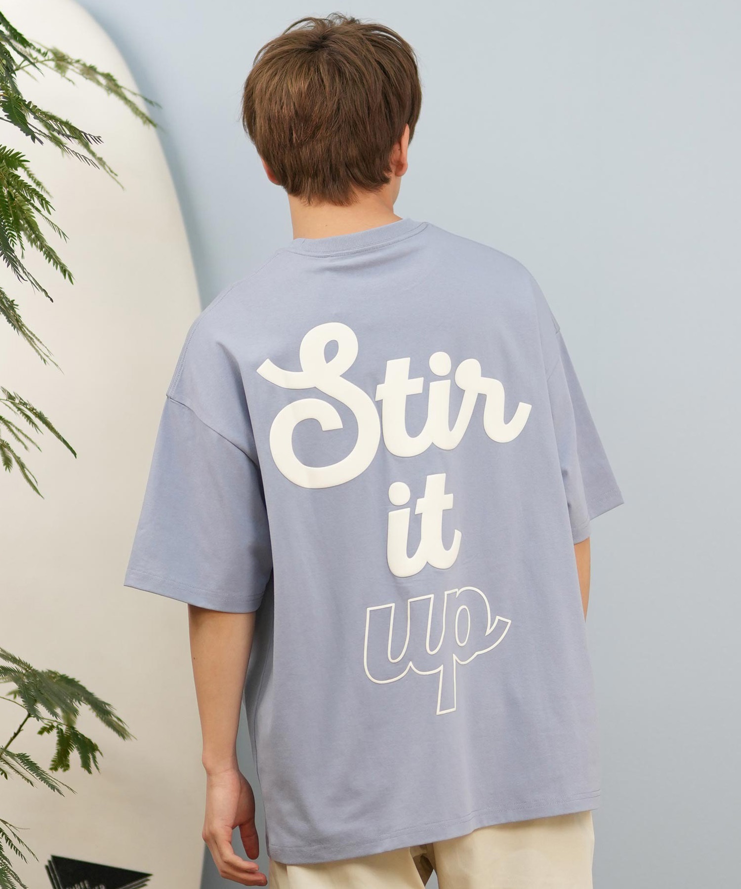 DEAR LAUREL ディアローレル 半袖 Tシャツ メンズ バックプリント 抗菌防臭 UVケア 接触冷感 CAL MESSAGE TEE D25S2107(WHT-M)