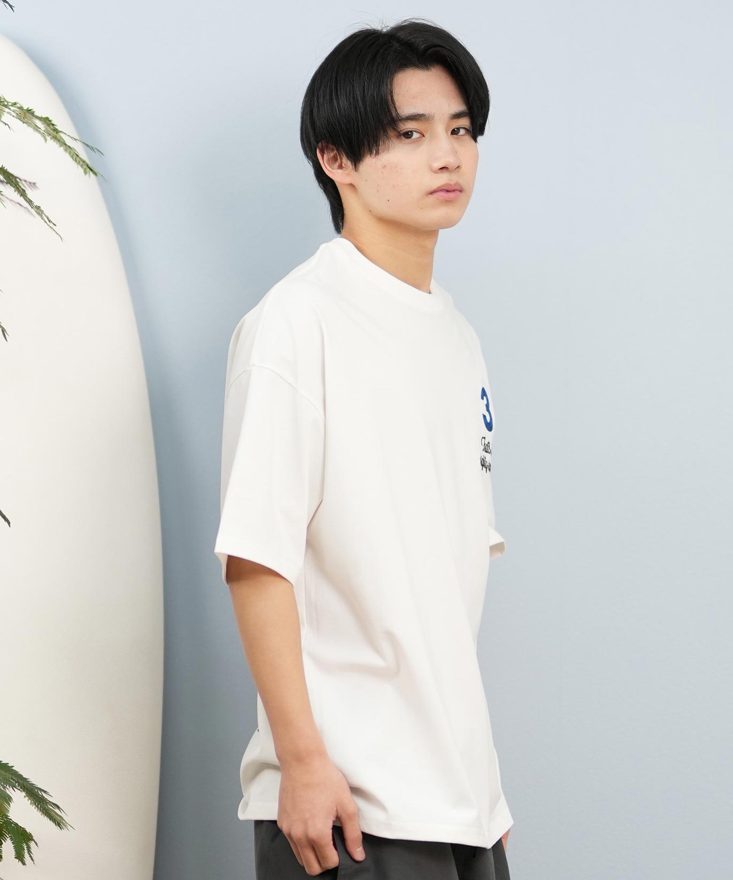 DEAR LAUREL ディアローレル 半袖 Tシャツ メンズ バックプリント 抗菌防臭 UVケア 接触冷感 CAL MESSAGE TEE D25S2107(WHT-M)
