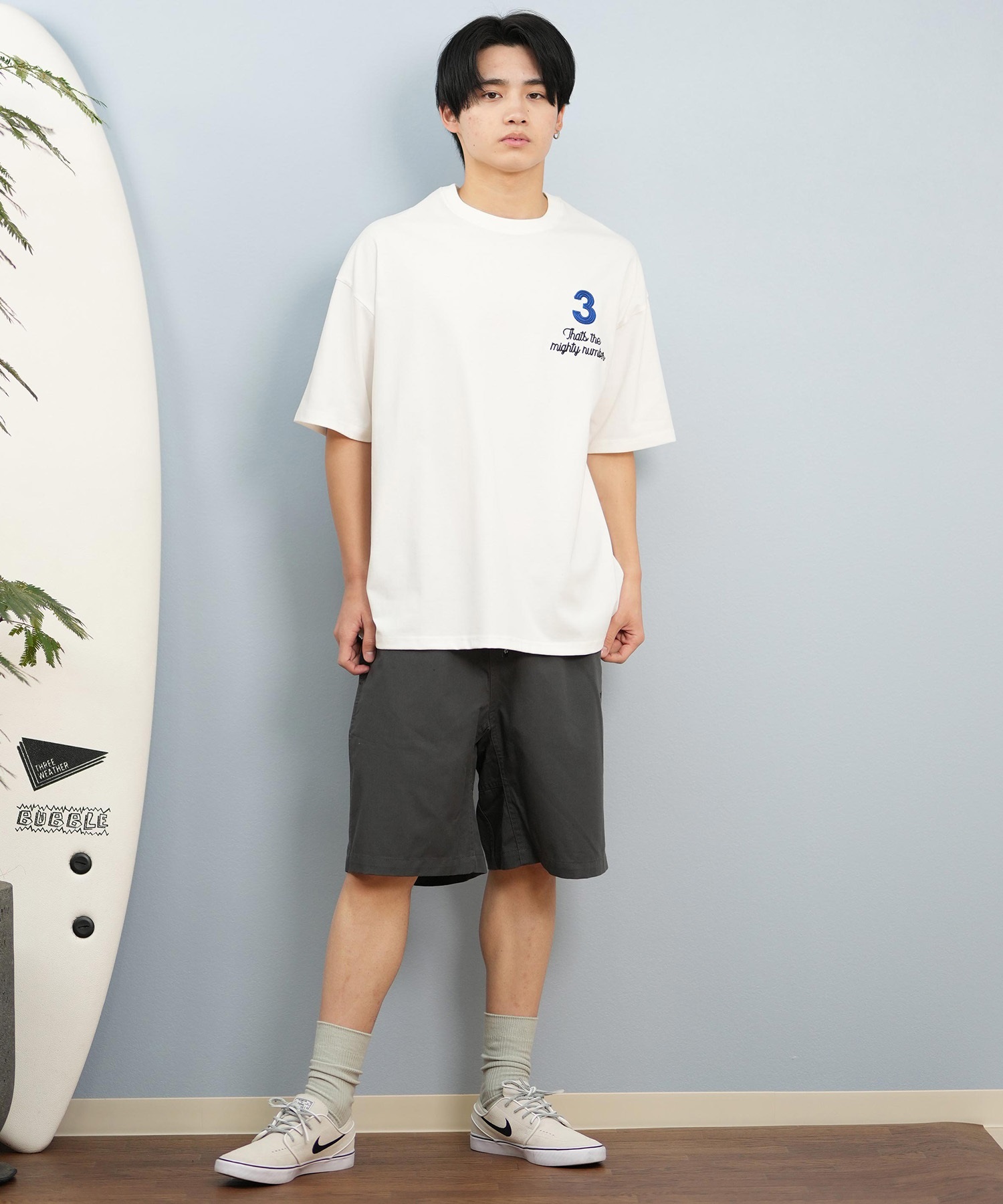 DEAR LAUREL ディアローレル 半袖 Tシャツ メンズ バックプリント 抗菌防臭 UVケア 接触冷感 CAL MESSAGE TEE D25S2107(WHT-M)