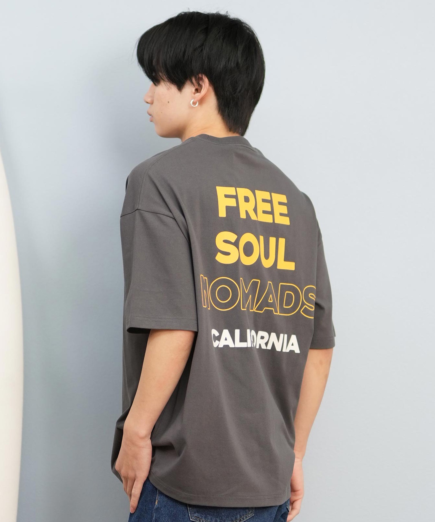 DEAR LAUREL ディアローレル 半袖 Tシャツ メンズ バックプリント 抗菌防臭 UVケア 接触冷感 CAL MESSAGE TEE D25S2107(WHT-M)
