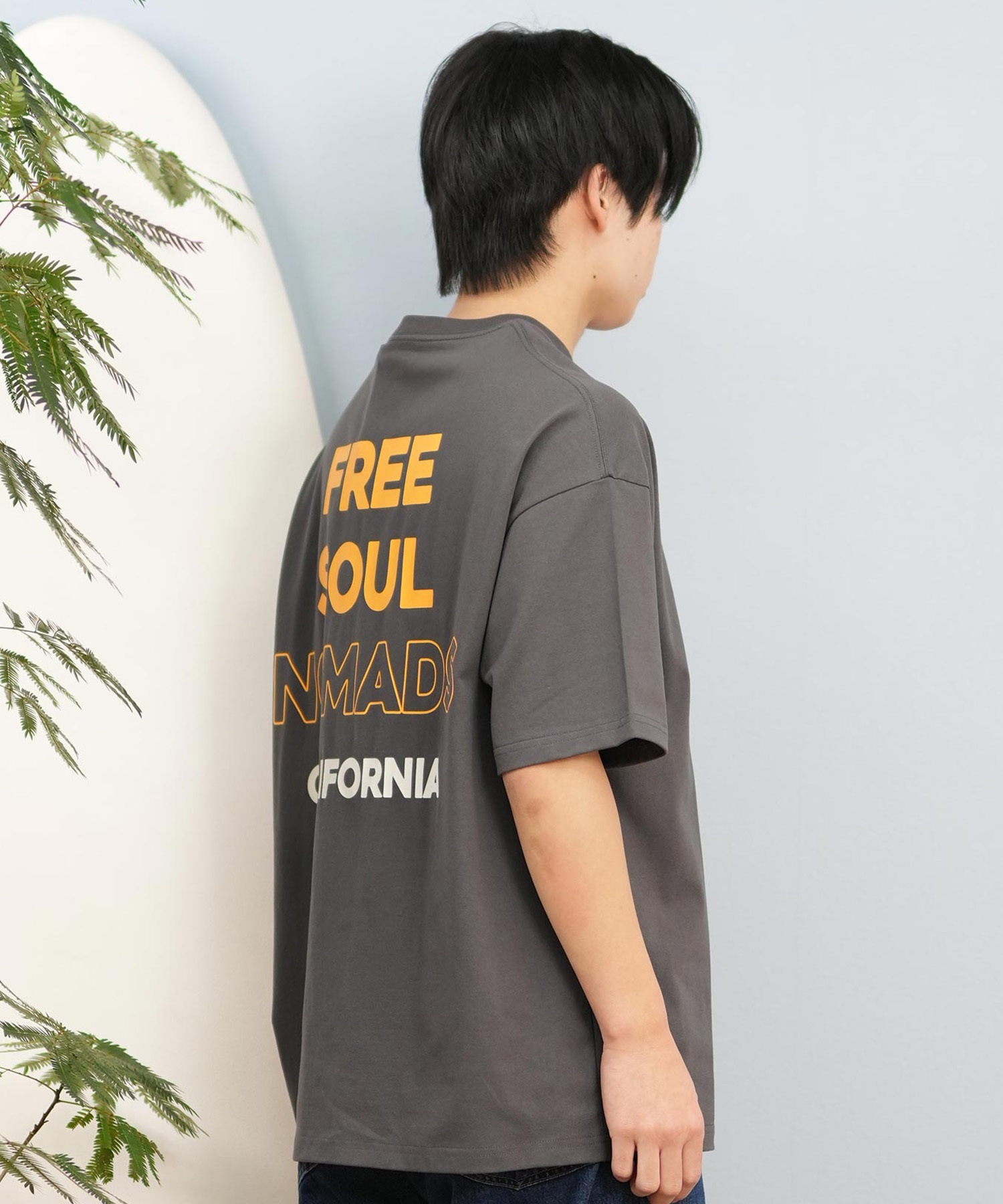 DEAR LAUREL ディアローレル 半袖 Tシャツ メンズ バックプリント 抗菌防臭 UVケア 接触冷感 CAL MESSAGE TEE D25S2107(WHT-M)