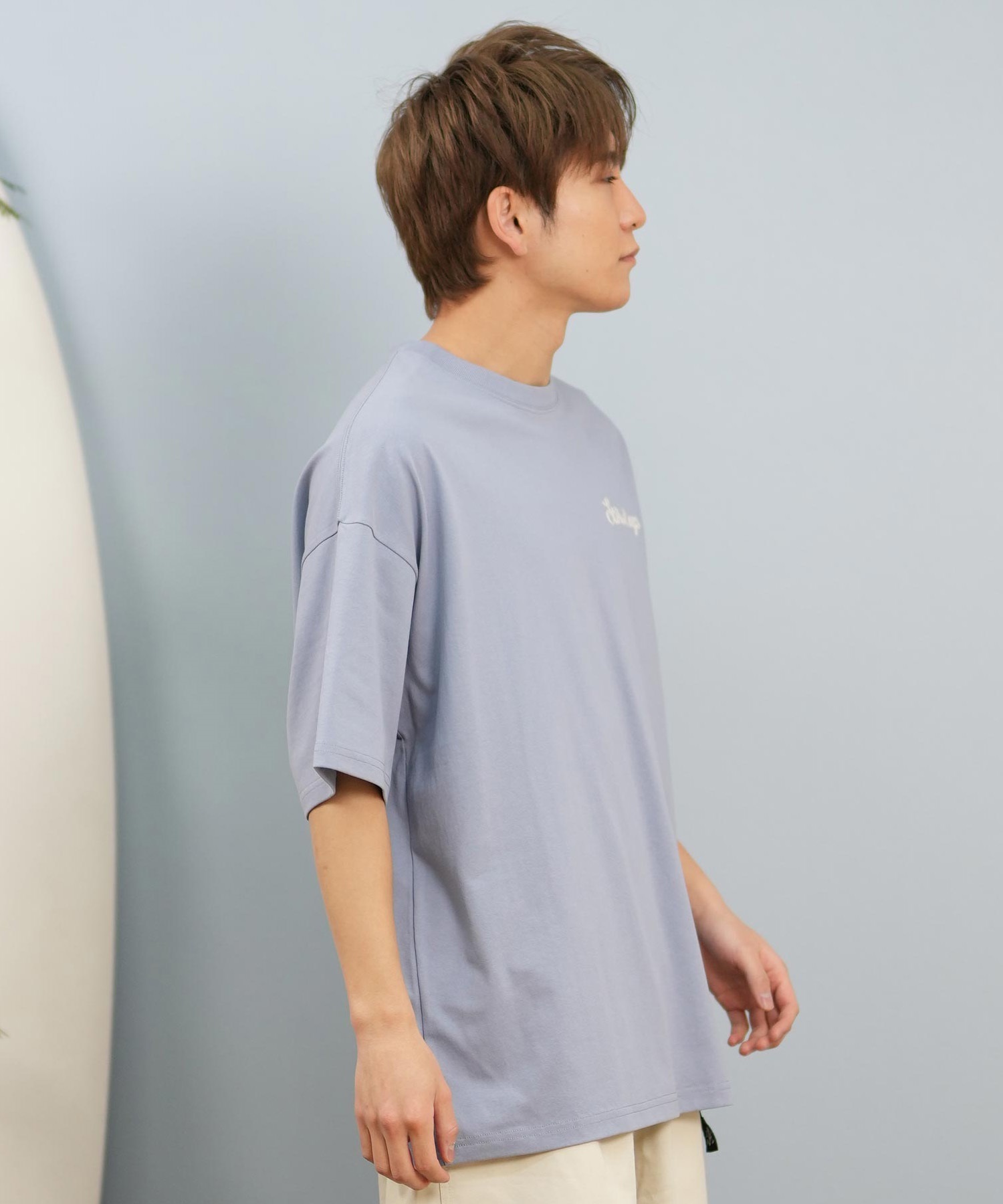 DEAR LAUREL ディアローレル 半袖 Tシャツ メンズ バックプリント 抗菌防臭 UVケア 接触冷感 CAL MESSAGE TEE D25S2107(WHT-M)