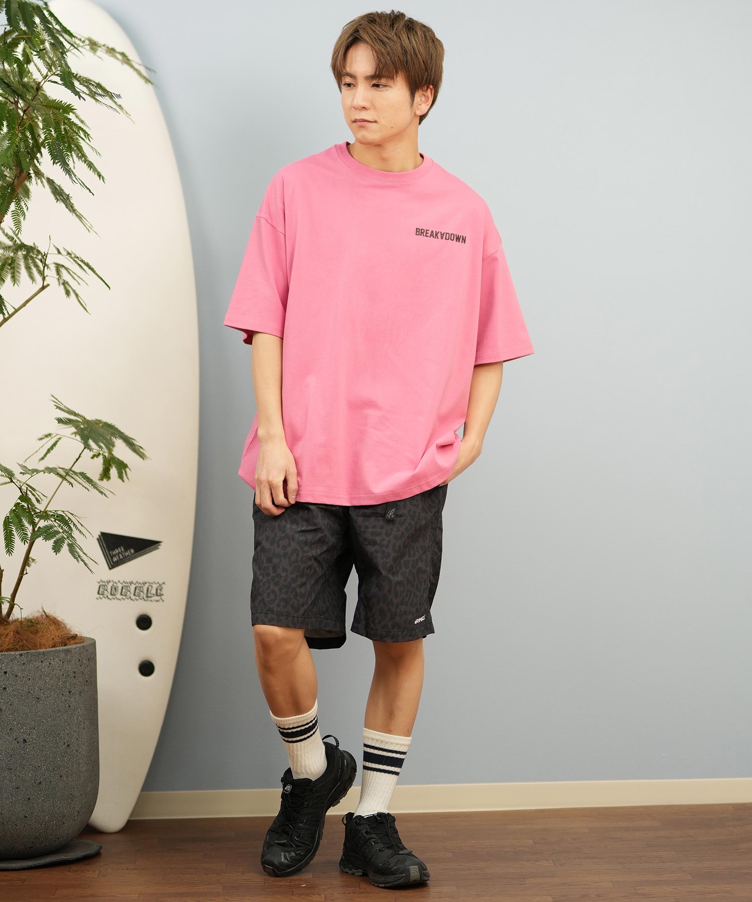 DEAR LAUREL ディアローレル 半袖 Tシャツ メンズ バックプリント 抗菌防臭 UVケア 接触冷感 CAL MESSAGE TEE D25S2107(WHT-M)