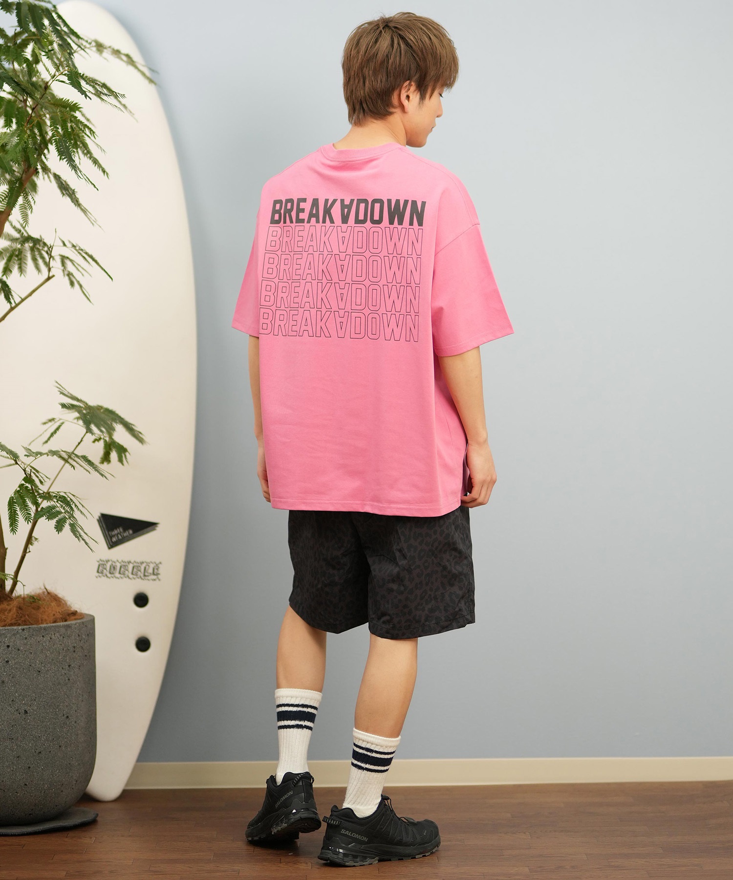 DEAR LAUREL ディアローレル 半袖 Tシャツ メンズ バックプリント 抗菌防臭 UVケア 接触冷感 CAL MESSAGE TEE D25S2107(WHT-M)