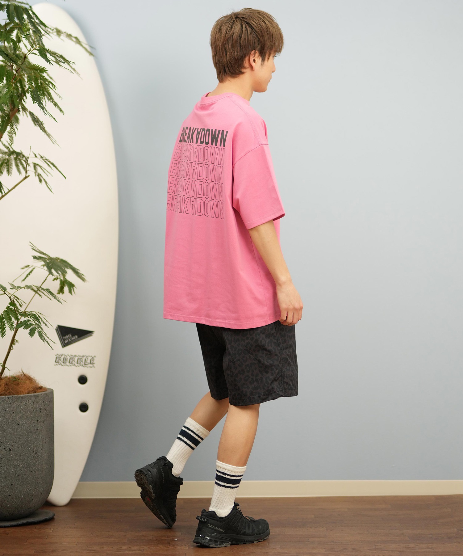 DEAR LAUREL ディアローレル 半袖 Tシャツ メンズ バックプリント 抗菌防臭 UVケア 接触冷感 CAL MESSAGE TEE D25S2107(WHT-M)